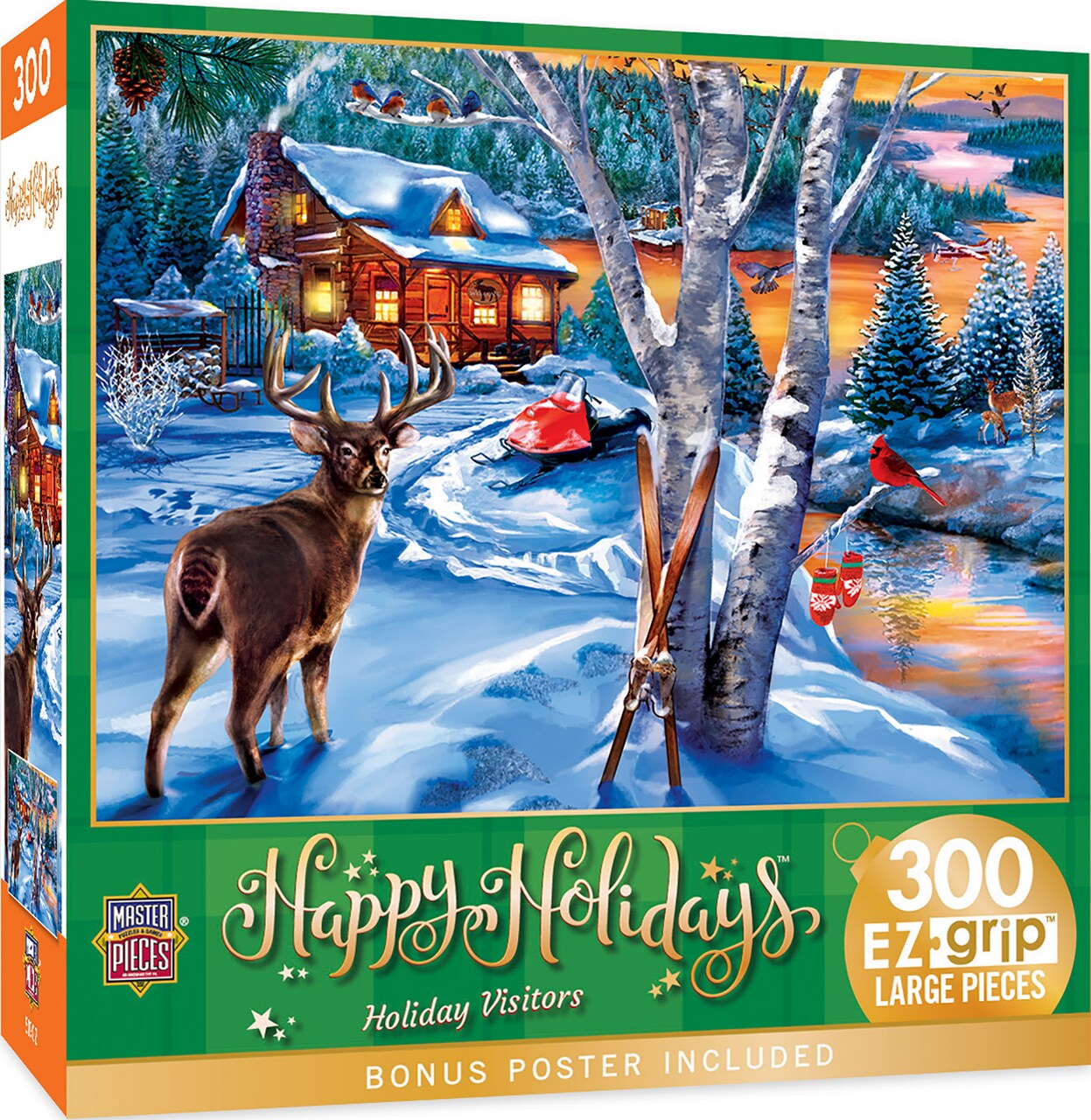 MasterPieces 300 Piece EZ Grip Christmas Jigsaw Puzzle - Holiday Visitors - 18"x24"